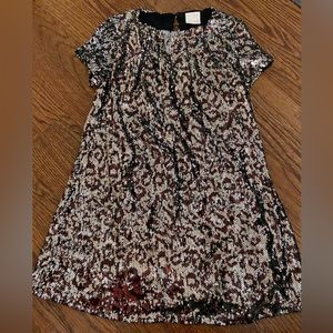 Zara Girls Leopard Sequin Party Dress